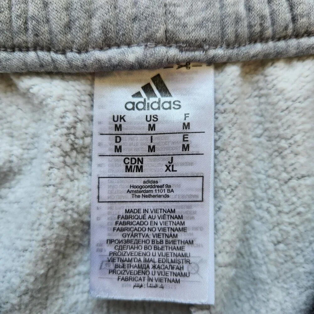 Adidas Men's Gray Drawstring Track Pants Pockets Casual Athletic Sporty Medium - Picture 4 of 6